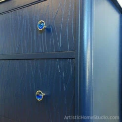 Liberty 1-1/4" Glass Lilly Knob Sapphire And Brushed Satin Pewter -D'Lawless Hardware Shop sapphire glass lilly brushed satin pewter knob 1 1 4 37 45721.1657740182