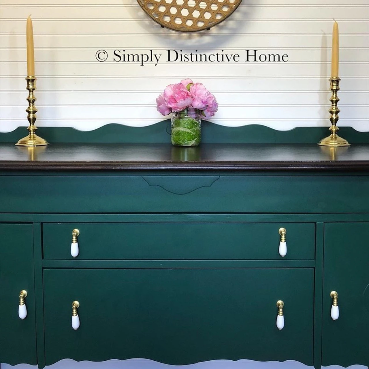 2-5/8" Teardrop Pendant Drop Pull White Ceramic & Satin Brass 4 2-5/8" Teardrop Pendant Drop Pull White Ceramic & Satin Brass - Image 4