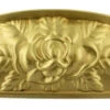 3-3/4" Old Rose Pattern Cup Pull Satin Brass