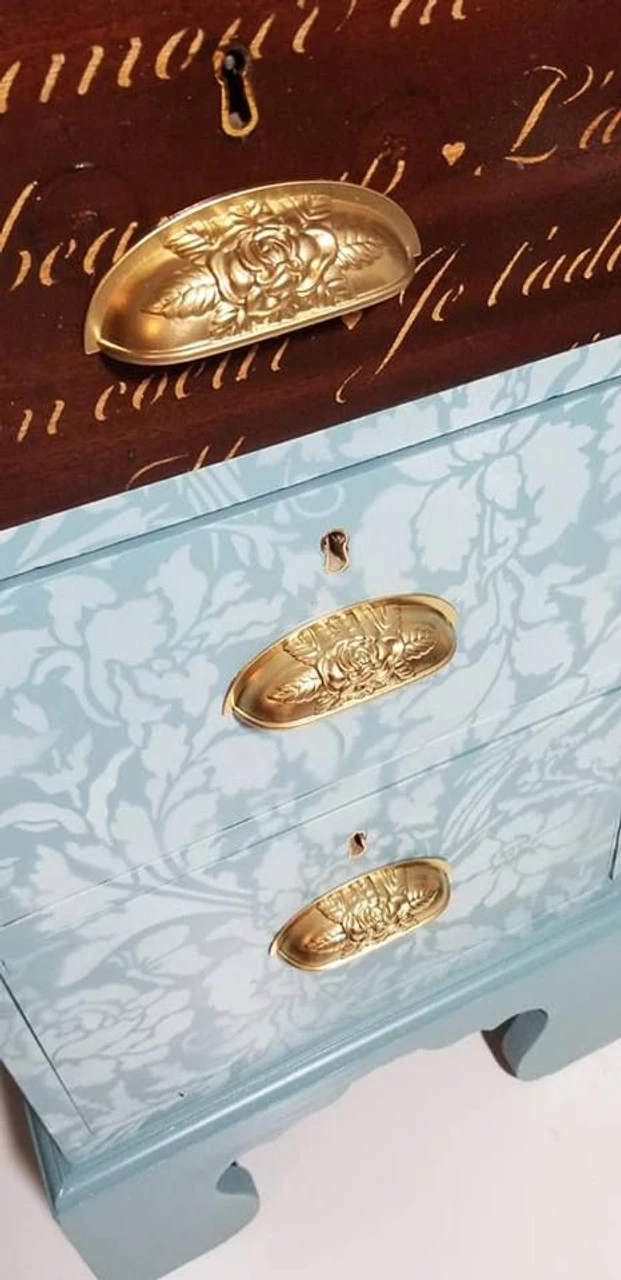 3-3/4" Old Rose Pattern Cup Pull Satin Brass 3 3-3/4" Old Rose Pattern Cup Pull Satin Brass - Image 3