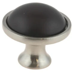 Liberty 1-3/8" Espresso Wood Insert Knob Satin Nickel