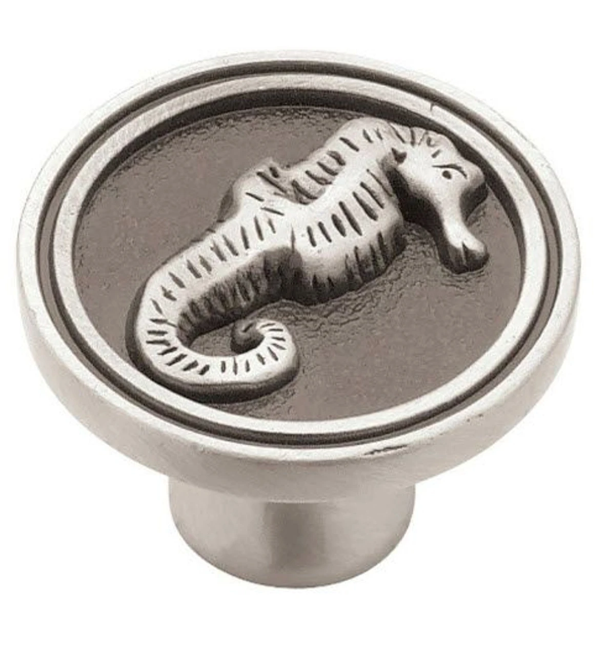 Liberty 1-3/8" SeaSide Cottage Seahorse Knob Brushed Satin Pewter 1 Liberty 1-3/8" SeaSide Cottage Seahorse Knob Brushed Satin Pewter