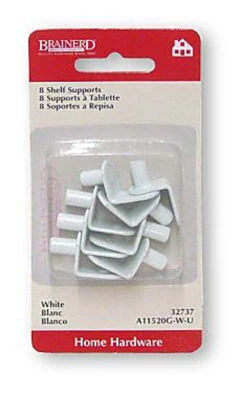Liberty Shelf Supports - White - (8 Pack) LQ-A11520G-W-U