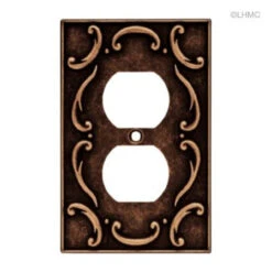 Liberty Single Duplex Wall Plate French Lace Sponged Copper (64266)