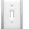 Liberty Single Switch Wall Plate - White Ceramic W/ Chrome LQ-68976