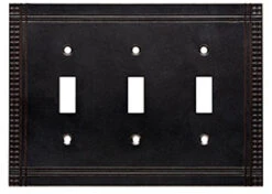 Liberty Triple Toggle Wall Plate In Soft Iron