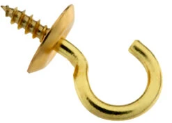 Solid Brass 1 1/4" Cup Hooks - 36 Pieces