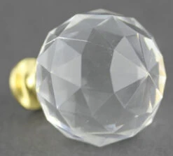 1-1/2" Large Faceted Ball Acrylic Knob With Solid Brass Base -D'Lawless Hardware Shop solid brass and acrylic knob 1 33880.1662652730