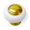 Amerock 1-1/4" Allison Porcelain Knob White With Solid Brass