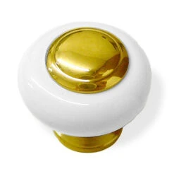 Amerock 1-1/4" Allison Porcelain Knob White With Solid Brass