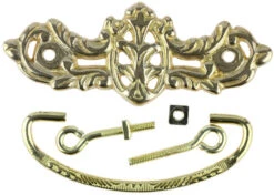 3" Victorian Bail Pull Solid Brass