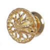 1-1/4" Classic Floral Knob Solid Brass With Backplate