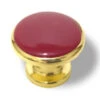 Amerock 1-1/4" Knob Solid Brass With Red Acrylic Center