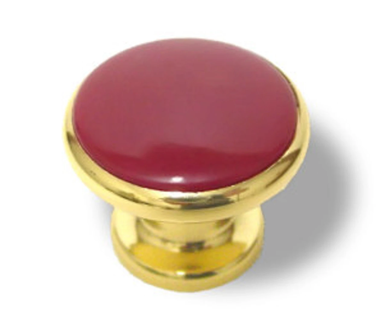 Amerock 1-1/4" Knob Solid Brass With Red Acrylic Center 1 Amerock 1-1/4" Knob Solid Brass With Red Acrylic Center