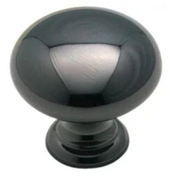 1-1/4" Solid Brass Knob Brushed Black Nickel