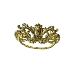 3" Tear Drop Shaped Center With Crown Bail Pull Solid Brass -D'Lawless Hardware Shop solid brass tear drop shaped center w crown bail pull 3 84 48294.1646937829