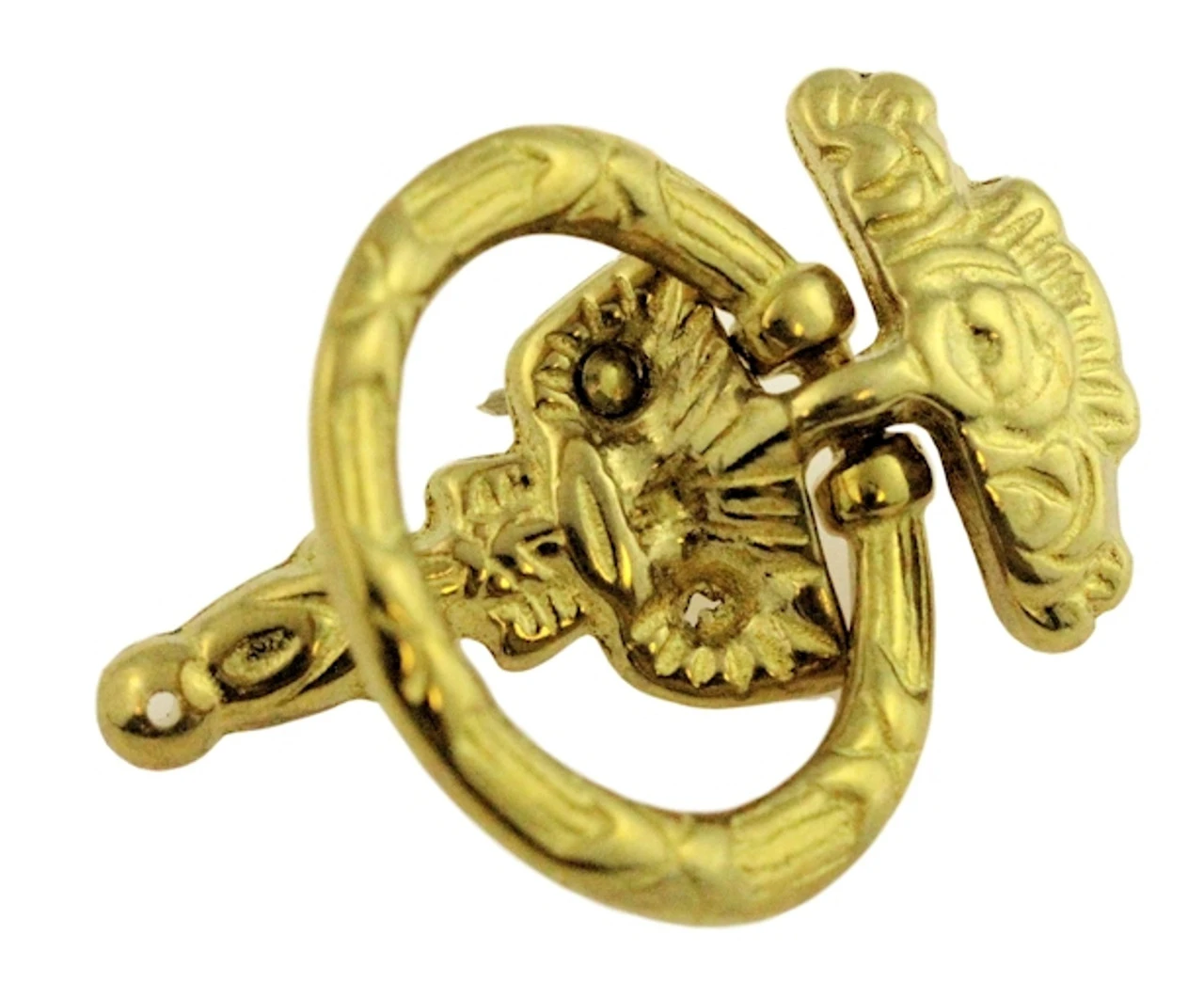 1-1/4" Federal Style Ring Pull Solid Brass 2 1-1/4" Federal Style Ring Pull Solid Brass - Image 2