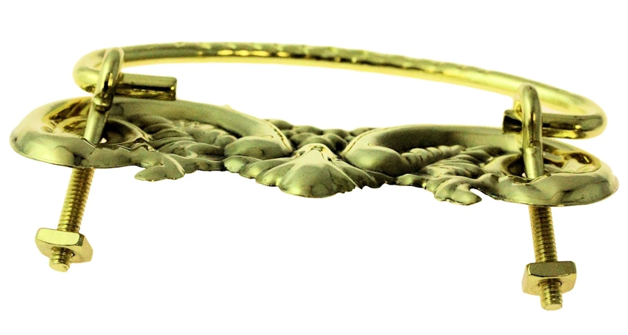 3" Leaves With Crown Victorian Bail Pull Solid Brass 2 3" Leaves With Crown Victorian Bail Pull Solid Brass - Image 2