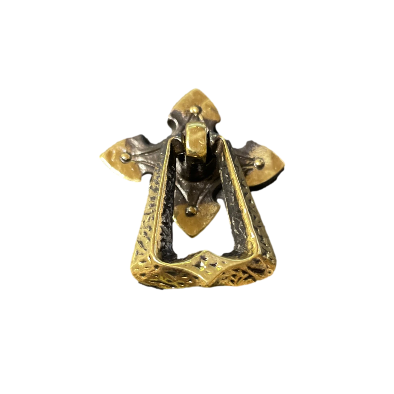 Solid Brass Antique Brass Finish Drop Pull 3 1/3" X 2" 1 Solid Brass Antique Brass Finish Drop Pull 3 1/3" X 2"