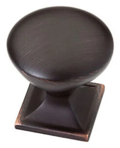Liberty 1-1/4" Southampton Square Base Knob Bronze With Copper Highlights