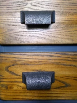 3-3/4" Hickory Hardware Pull Dark Antique Copper -D'Lawless Hardware Shop square cup pulls hammered finish 1 75619.1658418734