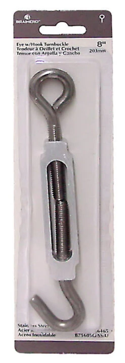 Liberty Stainless Steel Hook & Eye Turnbuckle 8" Marine Quality LQ-B75605G-SS-U