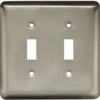 Liberty Stamped Round Double Toggle Satin Nickel Wall Plate