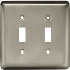 Liberty Stamped Round Double Toggle Satin Nickel Wall Plate
