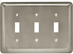 Liberty Stamped Round Triple Toggle Satin Nickel Wall Plate