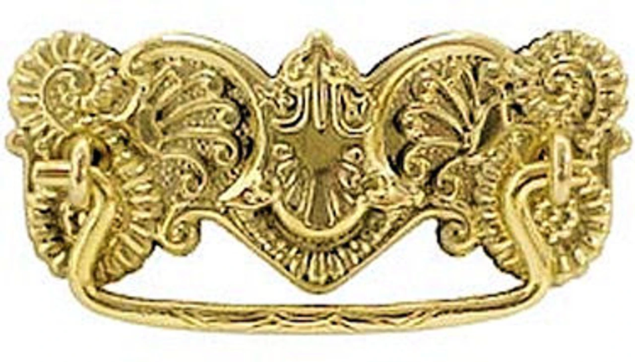 3" Stamped Bail Pull With Rams Horn Design Solid Brass 1 3" Stamped Bail Pull With Rams Horn Design Solid Brass