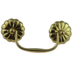 3" Stamped Single Bail Pull With Daisy Design Backplates Solid Brass -D'Lawless Hardware Shop stamped solid brass single bail pull 3 w daisy design backplates p32 b3103sb 68 79034.1646942555