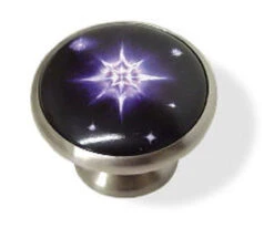 Liberty 1-5/8" Star Filled Night Sky Knob With Satin Nickel Base