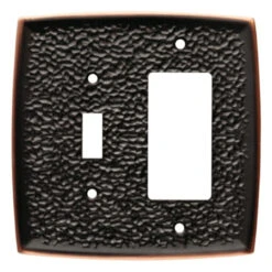 Liberty Switch-GFI Combo Wall Plate - Hammered Bronze W/ Highlights (144037)