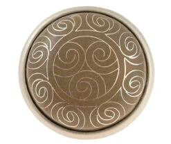 Liberty 1-5/8" Cloisonne Tribal Pattern Knob Taupe With Brushed Satin Pewter