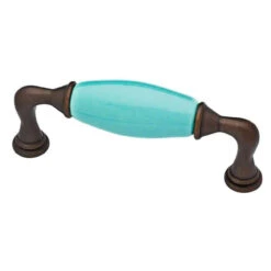 Liberty 3-3/4" Ceramic Insert Pull Teal & Bronze