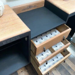 2-5/8" Teardrop Pendant Pull Black Ceramic & Antique Pewter -D'Lawless Hardware Shop teardrop pendant pull black ceramic 1 88587.1646761661