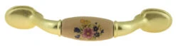 Liberty 3" Almond-Flowered Ceramic Insert Traditional Pull Polished Brass