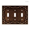 Liberty Triple Switch Wall Plate - French Lace - Sponged Copper L-64279