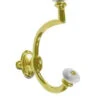 Two Prong Coat Hook - Ceramic & Brass Plated - Front Mount H21-P2351BP