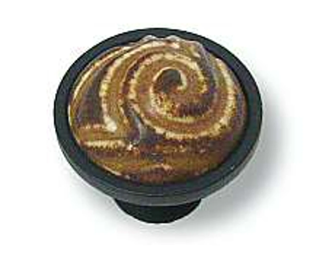 1-3/8" Ceramic Swirl Knob Umber & Cream With Flat Black Base 1 1-3/8" Ceramic Swirl Knob Umber & Cream With Flat Black Base