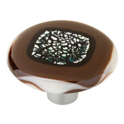 Liberty 1-1/2" Umbria Dichro Circle Glass Knob Satin Nickel