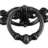 2-1/8" Victorian Ring Pull Dark Antique Copper