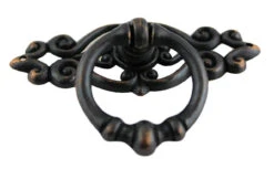 2-1/8" Victorian Ring Pull Dark Antique Copper