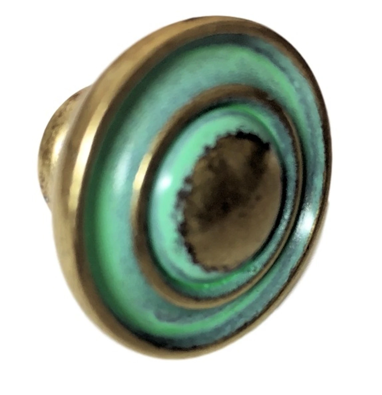 1-1/4" Center Peak With Two Rings Knob Verdigris 1 1-1/4" Center Peak With Two Rings Knob Verdigris