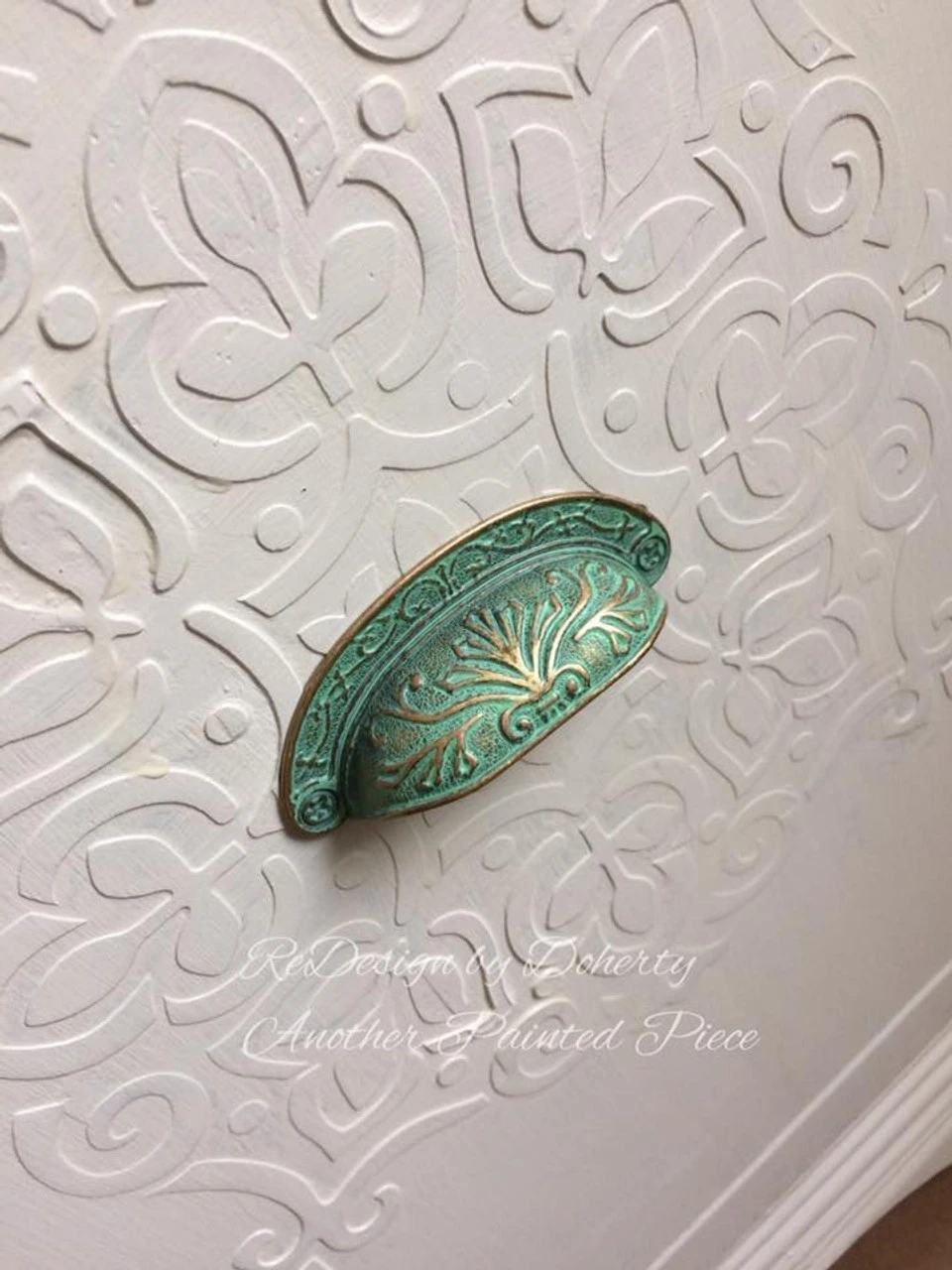 2-1/2" Baroque Scroll Work Design Cup Pull Verdigris 5 2-1/2" Baroque Scroll Work Design Cup Pull Verdigris - Image 5