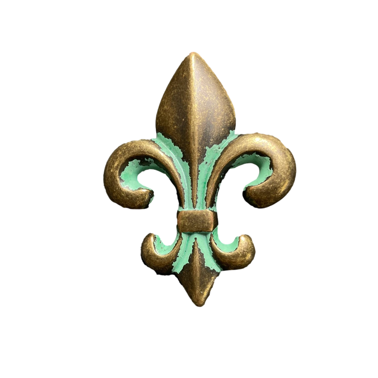 2-1/2" Fleur-de-Lis Antique Verdigris Knob 1 2-1/2" Fleur-de-Lis Antique Verdigris Knob
