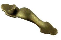 3" Verticle Door Pull With Thumb Grip Antique Satin Brass