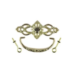 3" Victorian Clover Design Bail Pull Solid Brass -D'Lawless Hardware Shop victorian cast brass bail pull clover design 3 p22 b3584sb 91 35815.1646770098
