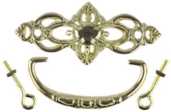 3" Victorian Clover Design Bail Pull Solid Brass