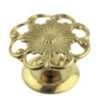 1-1/4" Victorian Lace & Flower Knob Solid Brass